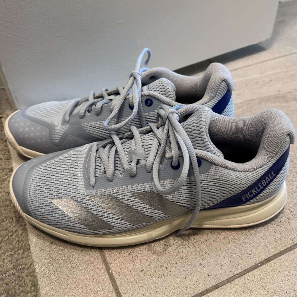 adidas Light Blue and Royal Blue Pickleball Sneakers - Picture 4 of 5